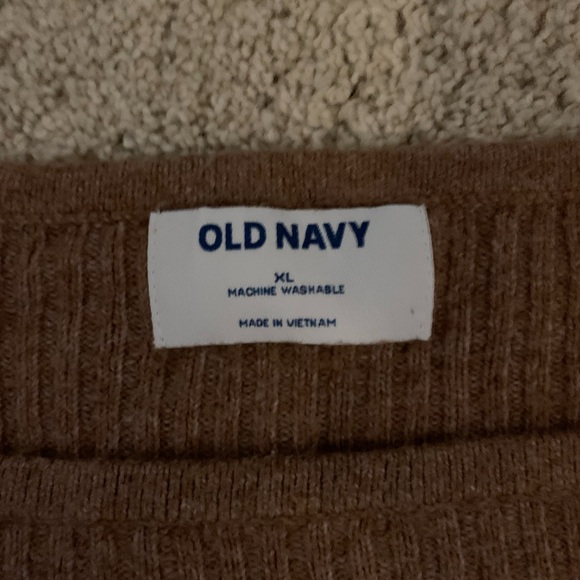 Fitted Cropped Square Neck Rib Knit Sweater Size XL - Tan - Old Navy - Picture 5 of 5
